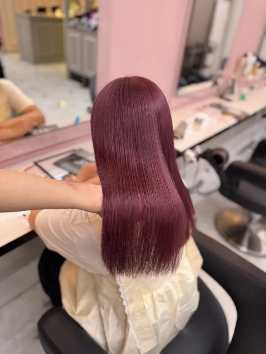ロング ヘアカラー トリートメント ♥️韓国風透明感 暖色misa♥️のヘアスタイル