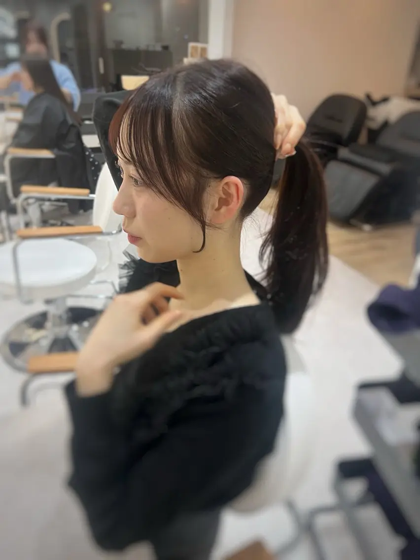 ロング カラー 髪質改善 韓国風ヘア レイヤーカット 似合わせカット 小顔カット カット ヘアカラー トリートメント 🌿海山龍馬🌿前髪 /顔まわり/レイヤーのヘアスタイル