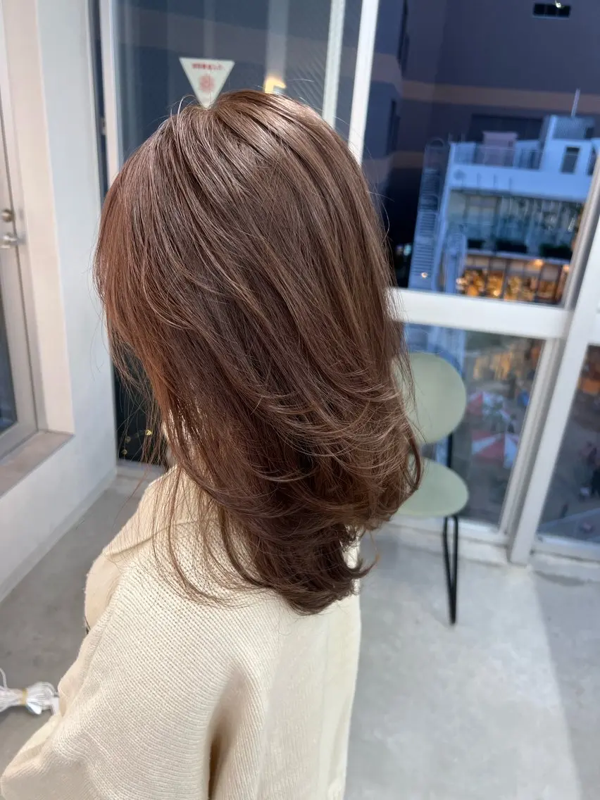 ミディアム ヘアカラー maya🇰🇷韓国 レイヤー/顔まわりのヘアスタイル