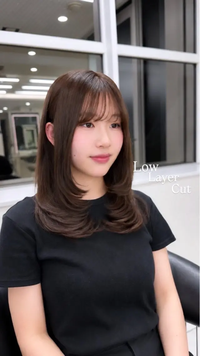 セミロング カラー ブラウンカラー 透明感カラー 韓国風ヘア レイヤーカット ローレイヤー カット ヘアカラー 艶髪/ブリーチ🌟 銀座/HARUKAのヘアスタイル