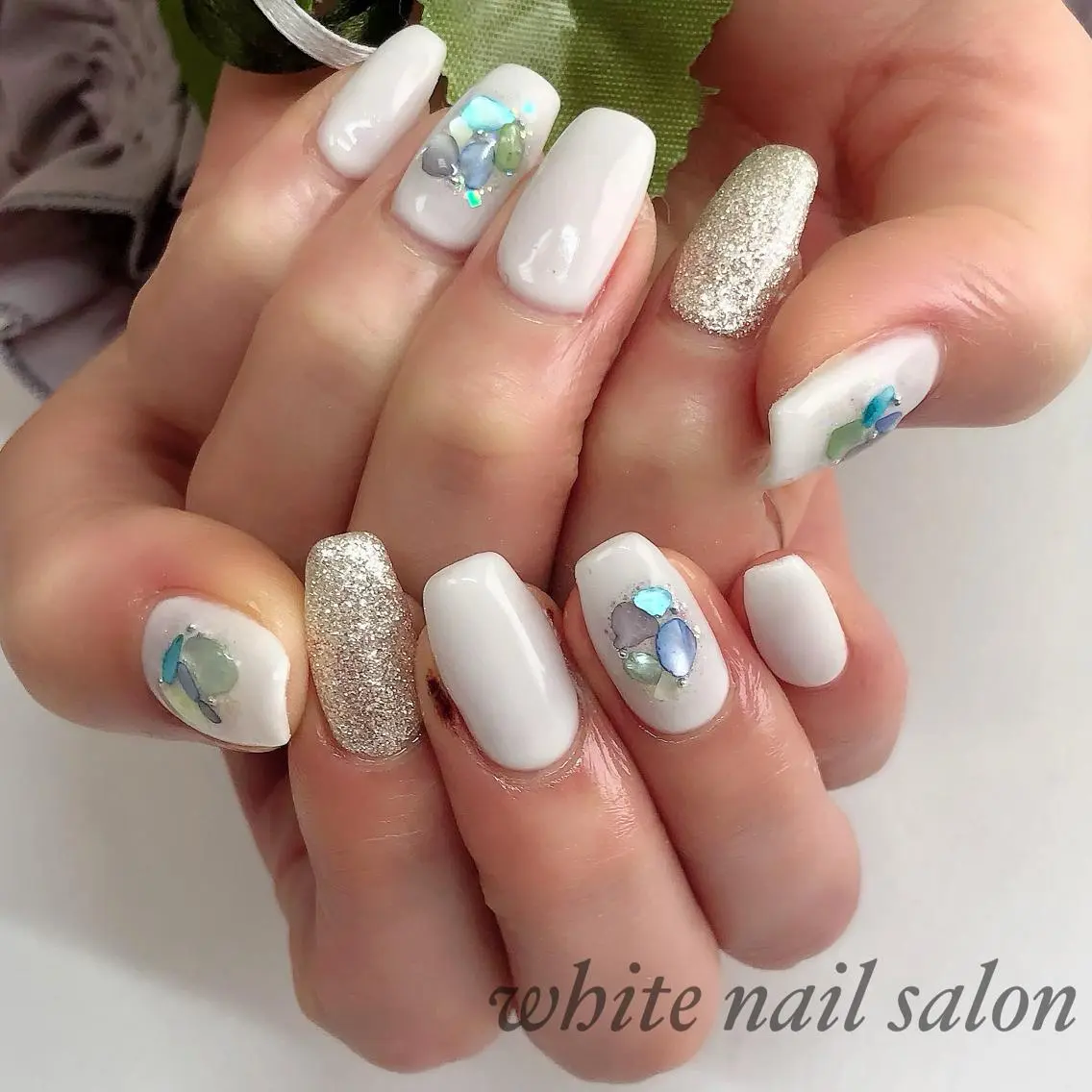 ネイル アートネイル フレンチネイル ジェルネイル ハードジェル 持ち込み ハンドネイル white nail salonのネイルデザイン