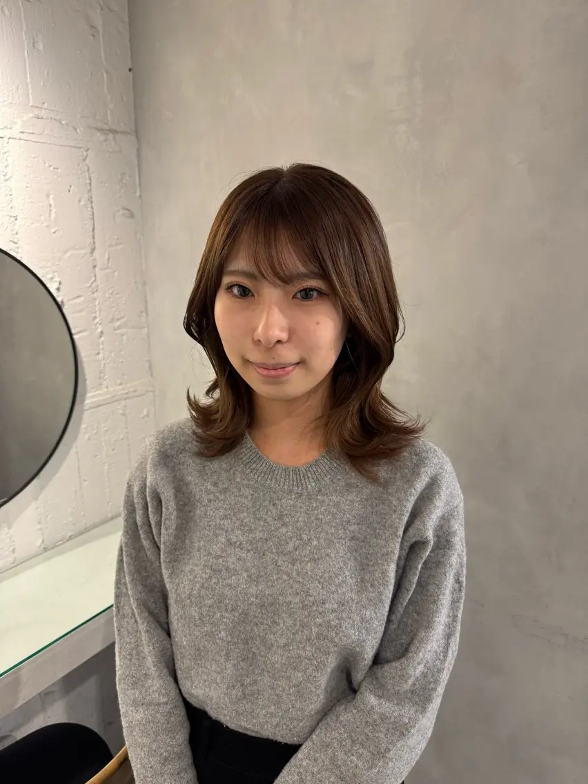セミロング カット ヘアセット 新宿/顔周りカット +レイヤー＝しずく♩のヘアスタイル