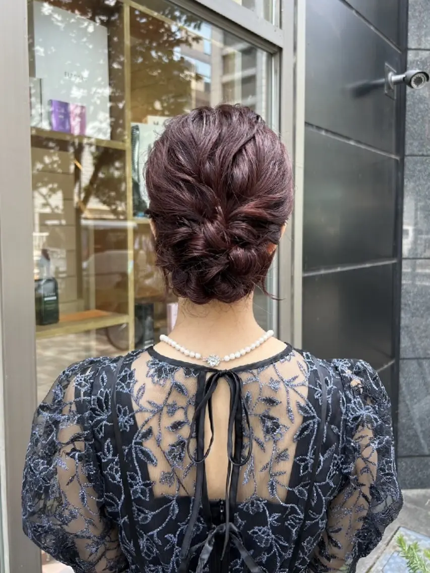 ヘアアレンジ セミロング ヘアセット MIYU/透明感 渋谷/ベージュカラーのヘアスタイル