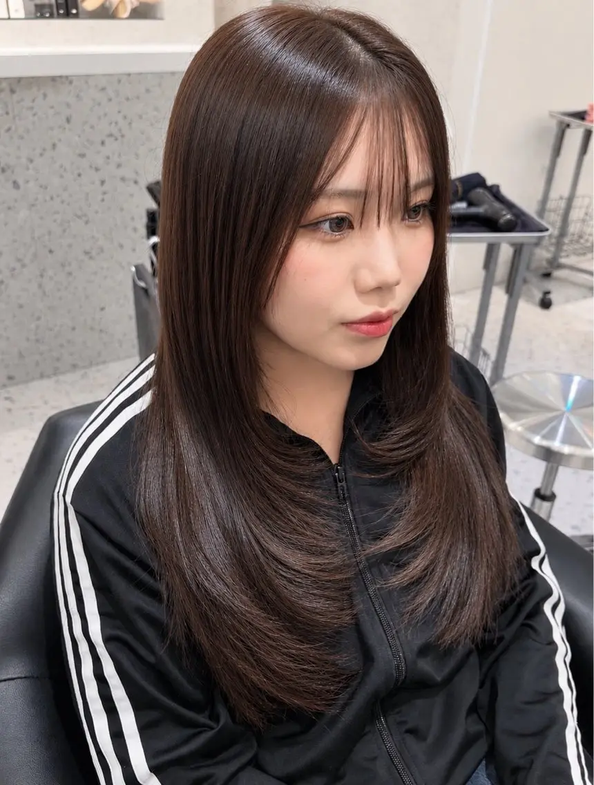 ロング 韓国風ヘア レイヤーカット 山田 ひかりのヘアスタイル