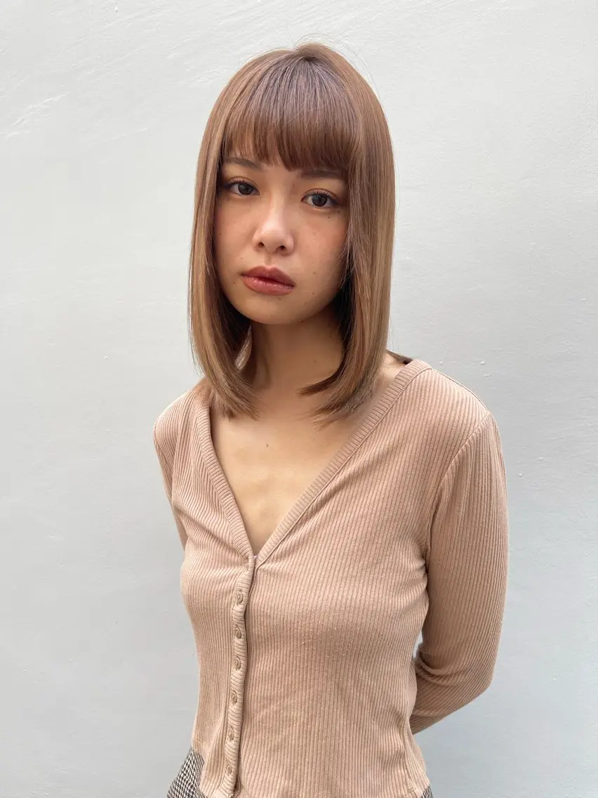 ミディアム ボブ 顔周り🇰🇷ロンド レイヤー✨カジワラのヘアスタイル