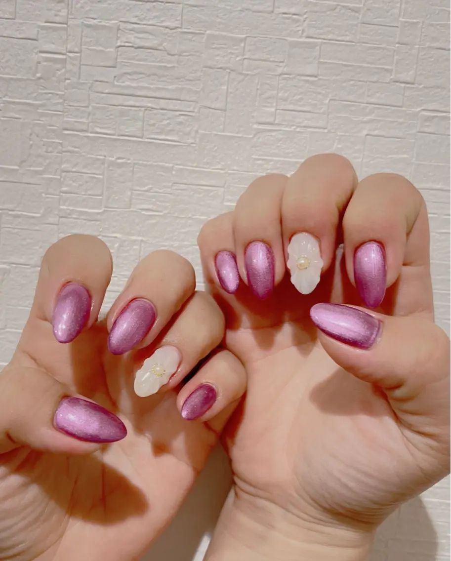 ネイル オーロラネイル 長さ出し フットネイル 韓国ネイル ラメ(グリッター) ハンドネイル 👍thumbs up nail👍のネイルデザイン