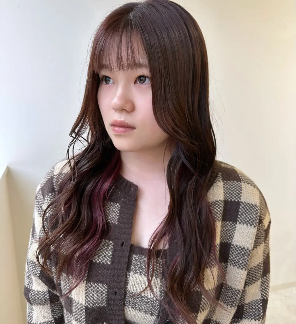 ロング カラー ブリーチ インナーカラー メンズパーマ特化/ シャドウ/波巻/陸翔のヘアスタイル