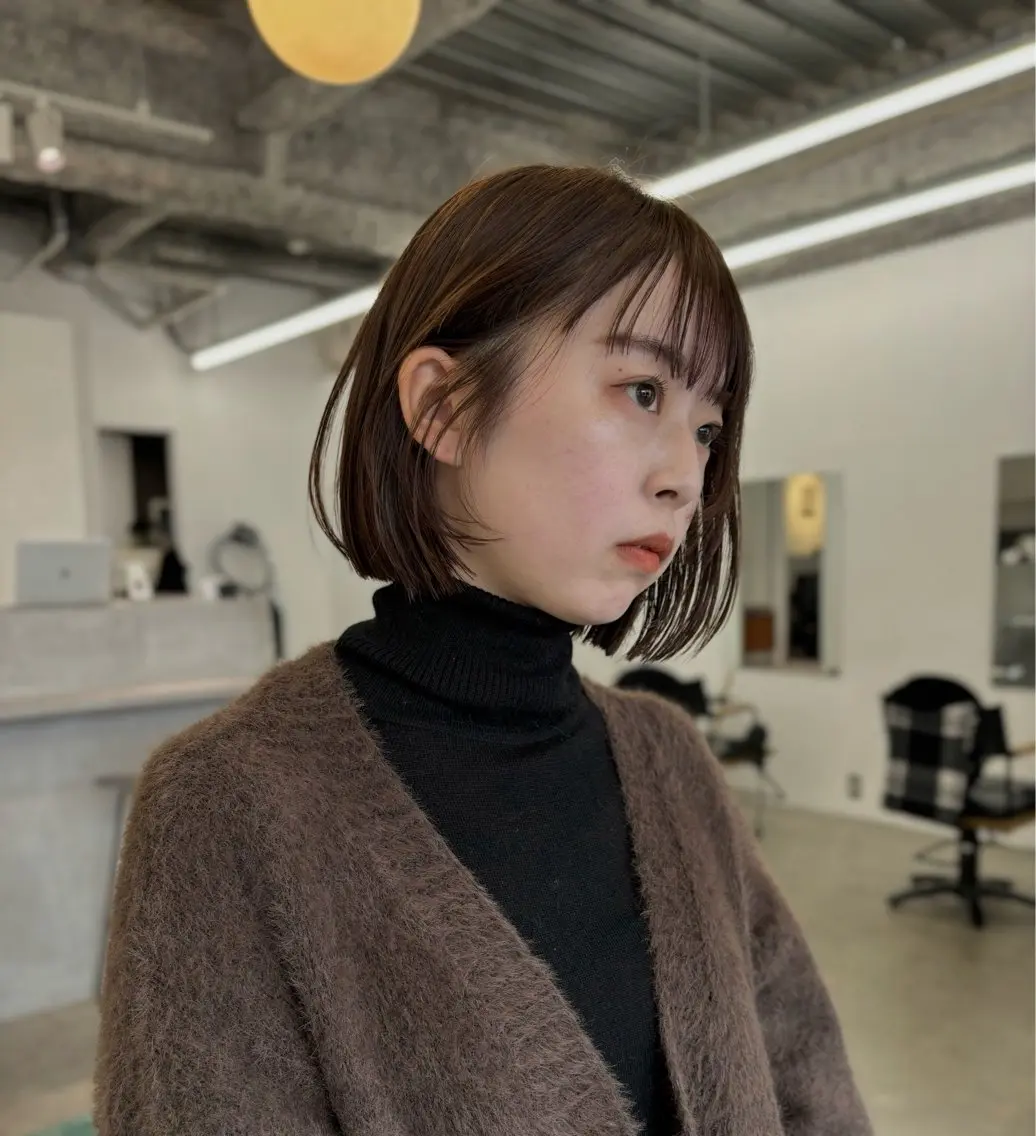 ショート カラー 切りっぱなしボブ ショートボブ ボブ 顔周りカット ショートヘア 顔周りカット/透明感 カラー/rioのヘアスタイル