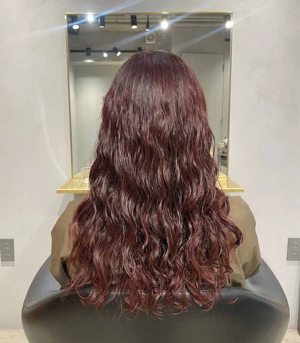 セミロング カラー パーマ セミロングパーマ ブリーチ 髪質改善 縮毛矯正 デジタルパーマ カット ヘアカラー パーマ トリートメント 【表参道】Ruri デジタルパーマのヘアスタイル