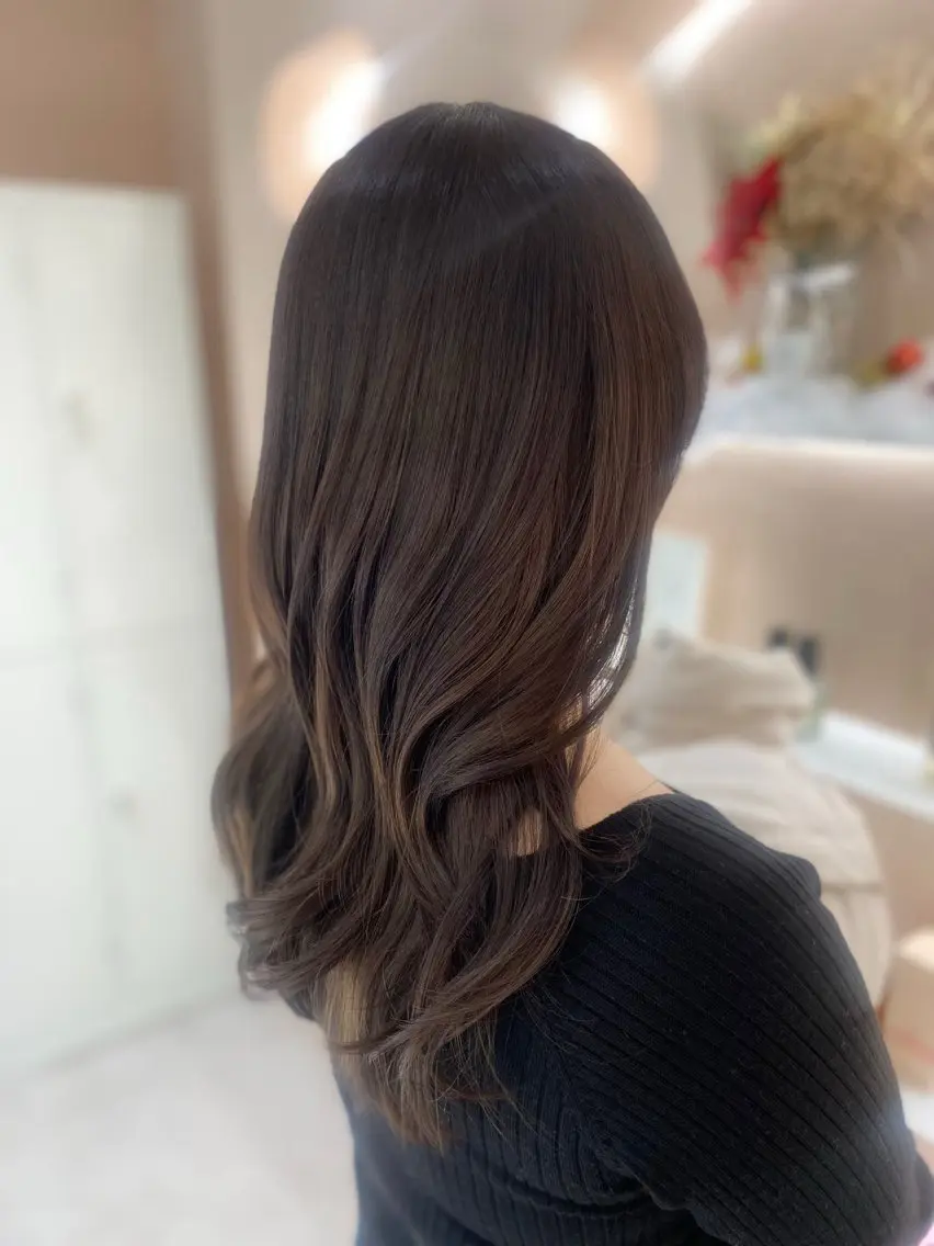 ロング カラー カット ヘアカラー トリートメント 透明感カラー💜艶髪 sayakaのヘアスタイル