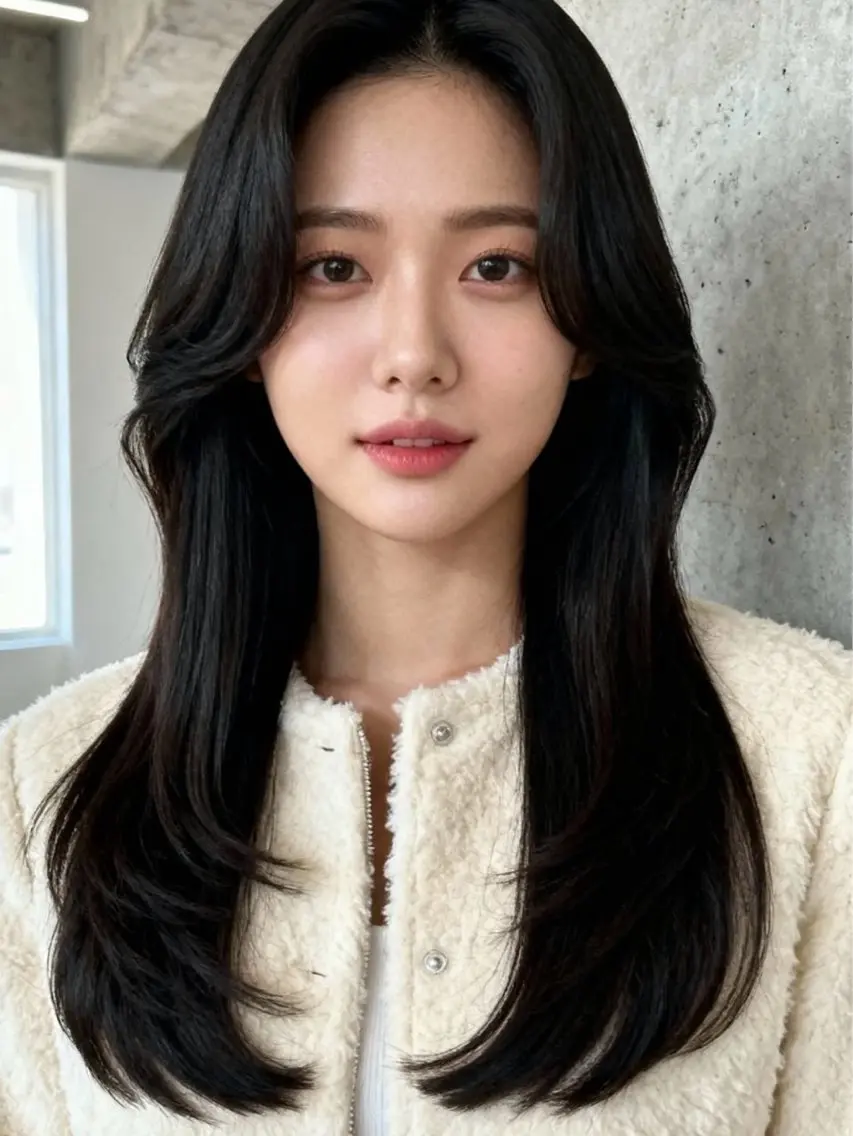 セミロング カラー アディクシーカラー 透明感カラー くびれヘア 顔まわりレイヤー 韓国風ヘア 韓国レイヤーカット 🫧大阪梅田レイヤーのヘアスタイル