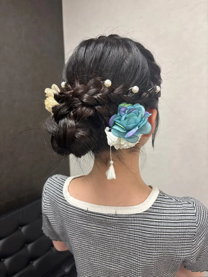 ヘアアレンジ ヘアセット 暖色カラー/アレンジ 🌺URUHA🌺のヘアスタイル