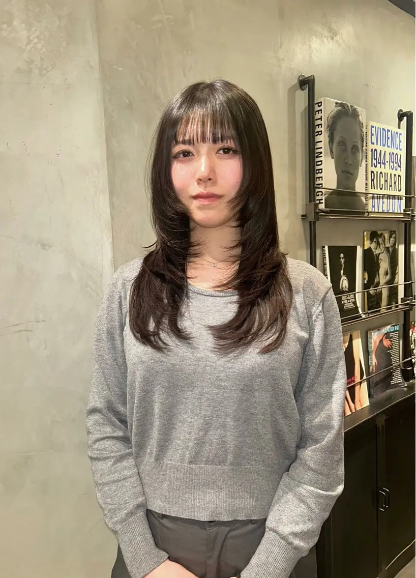 ロング カラー カット ヘアカラー タナカ カナ🫧のヘアスタイル