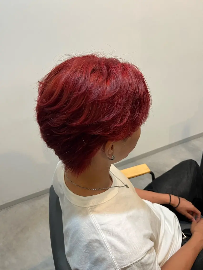 カラー メンズ メンズブリーチ ブリーチ レッドカラー 小島 悠樹のヘアスタイル