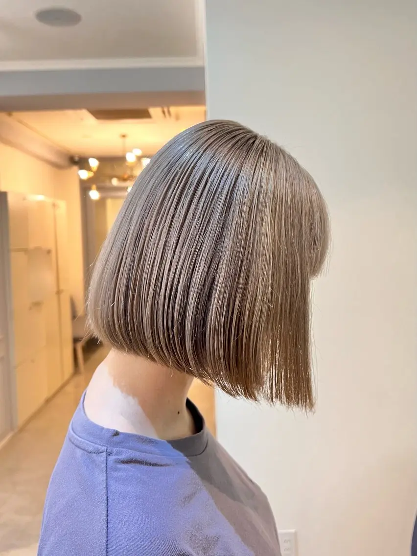 ミディアム カット ヘアカラー トリートメント オオバヤシ マホのヘアスタイル
