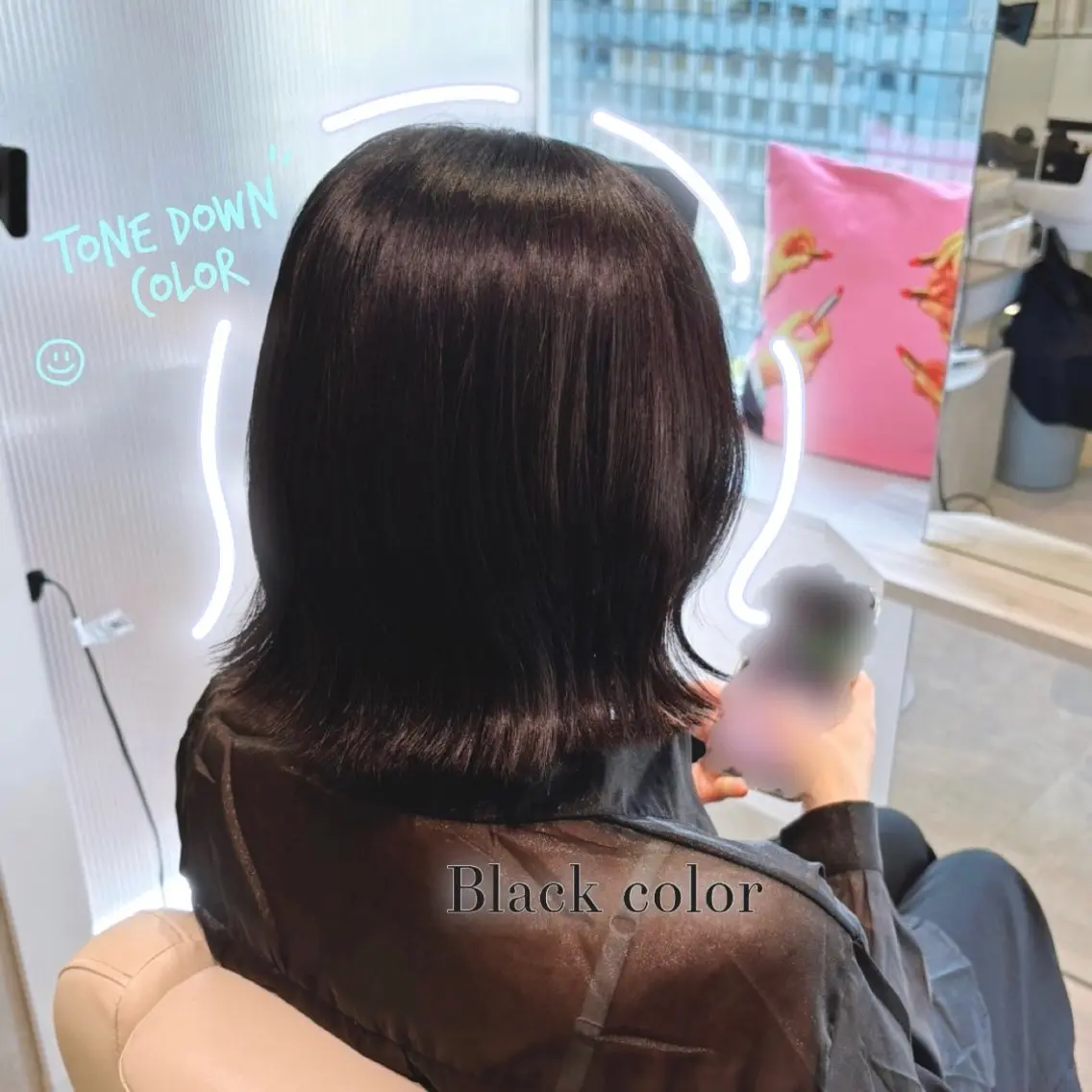 カラー 黒髪 りお🎀暖色🩰カラ ーモデル募集中のヘアスタイル