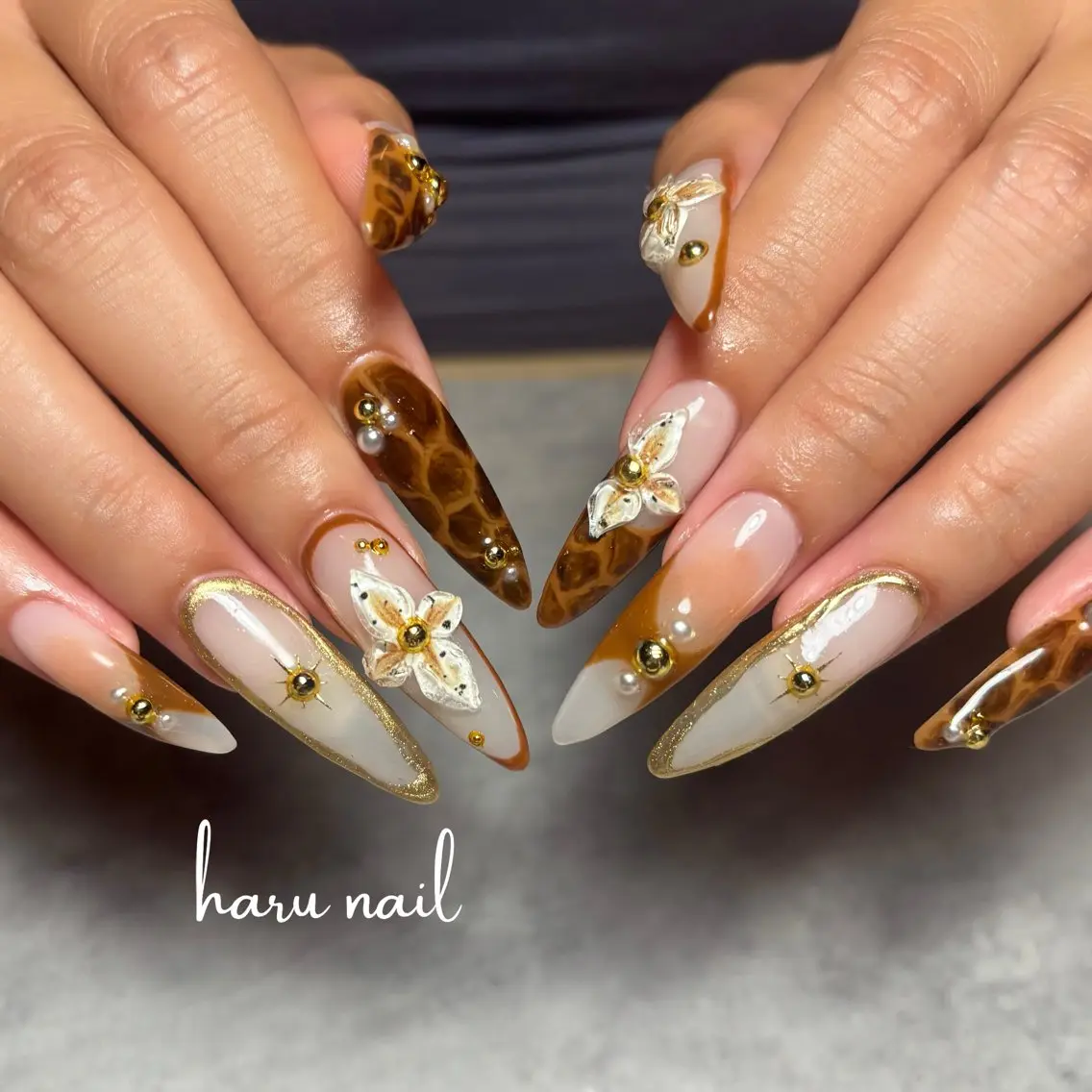 ネイル アートネイル 長さ出し ハンドネイル harunail Shionのネイルデザイン