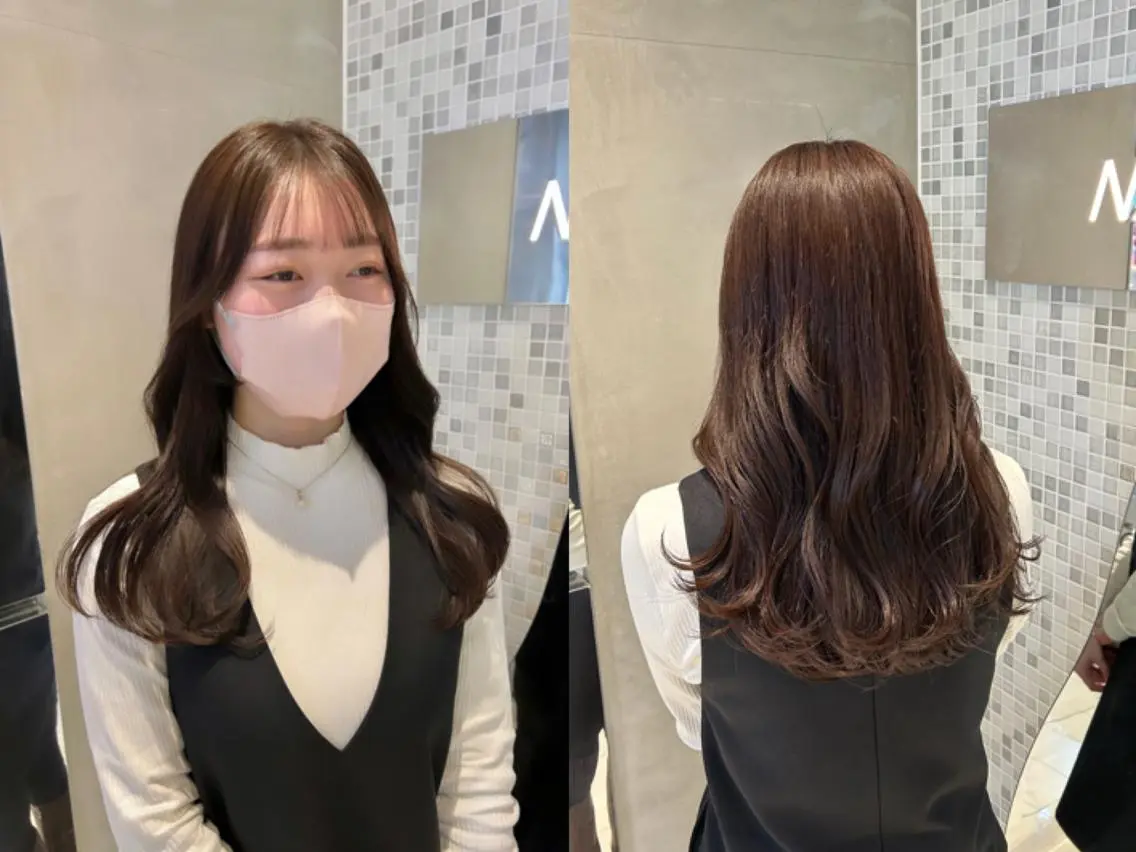 ロング カット ヘアカラー トリートメント 髪質改善 Tsukinaのヘアスタイル