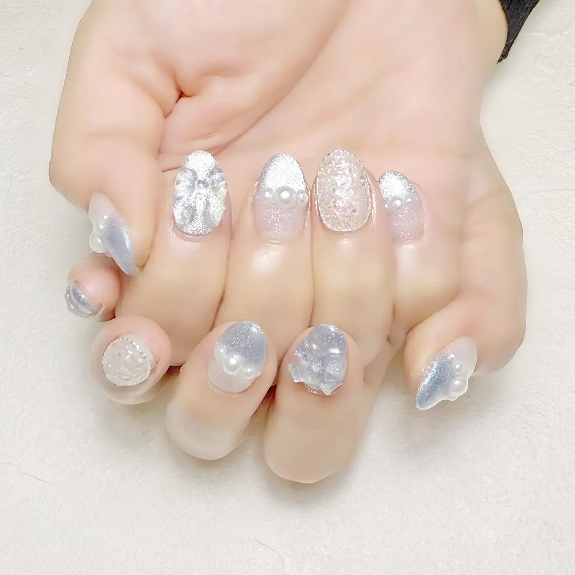 ネイル マグネットネイル リボン 夏ネイル rouse nail RISATOのネイルデザイン