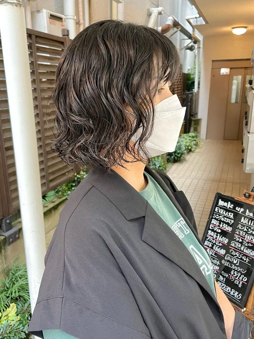 ショート パーマ 髪質改善 縮毛矯正/ レイヤー/銀座/本木のヘアスタイル