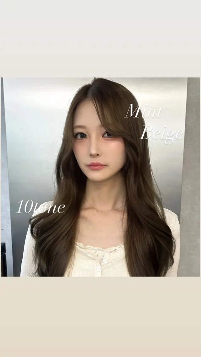 カラー ベージュカラー ブリーチ ミント ミントベージュ ヘアカラー レイヤー/トレンド カラー/yuukaのヘアスタイル