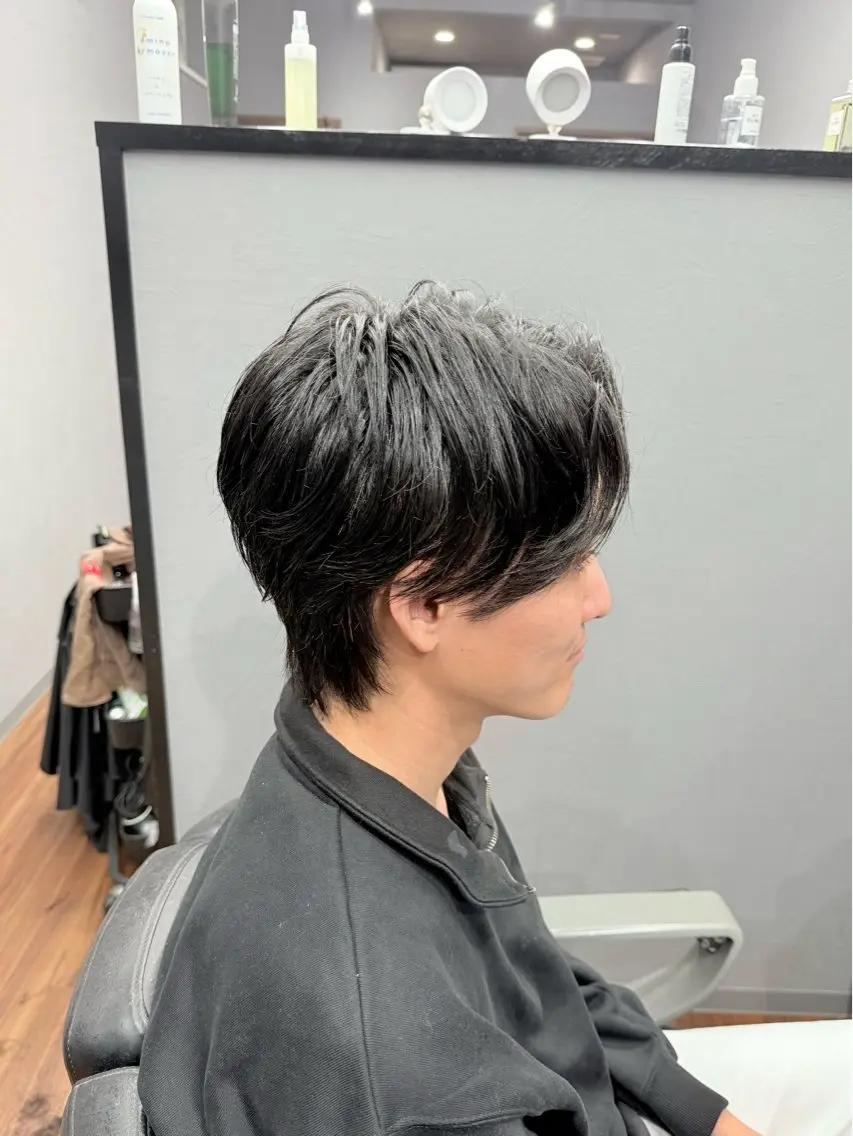 ミディアム メンズ センターパート メンズウルフカット ウルフカット カット 💈メンズパーマ💈 ナカザワ リョウのヘアスタイル