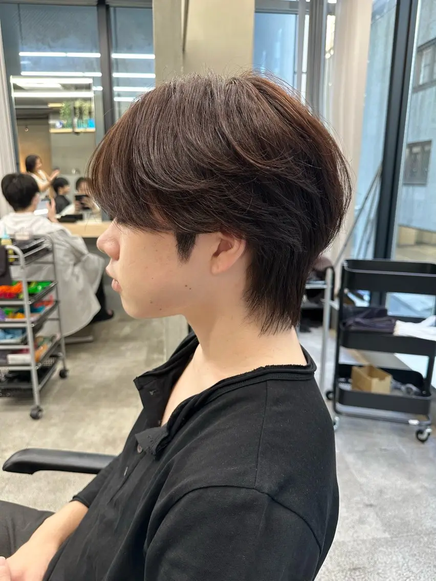 ロング カラー メンズ マッシュウルフ マッシュ シースルーマッシュ メンズウルフカット ブラウンカラー カット ヘアカラー メンズ特化 🦋KANOKO🦋のヘアスタイル