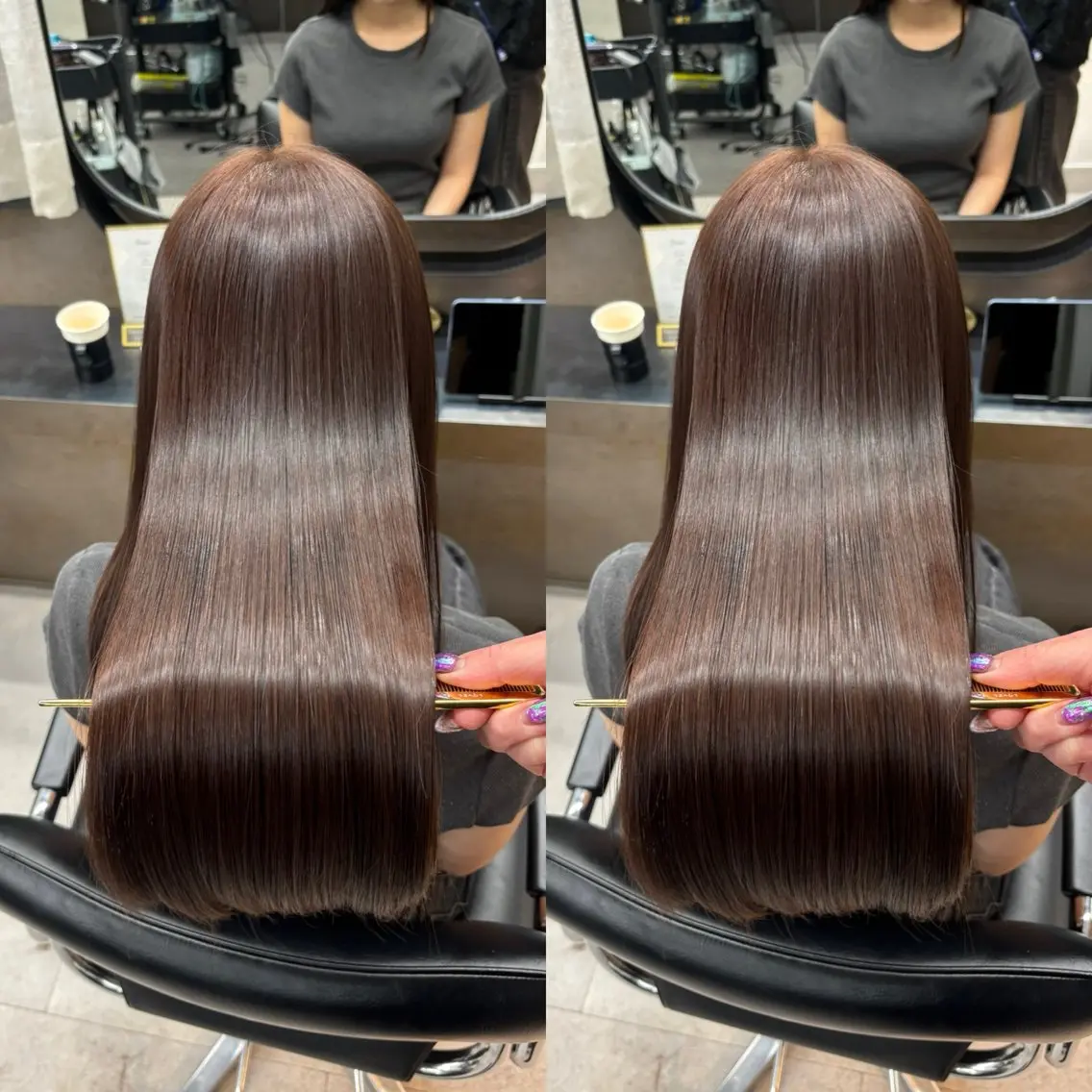 ロング カット ヘアカラー 縮毛矯正 トリートメント 今話題の艶髪矯正 美艶カラー/FUKAのヘアスタイル