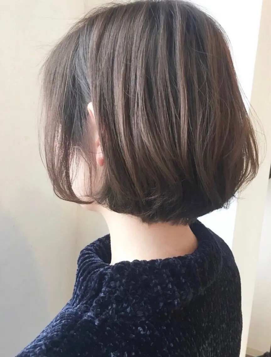 ミディアム カラー カット ヘアカラー 艶感/顔周りレイヤー 【迫口】のヘアスタイル