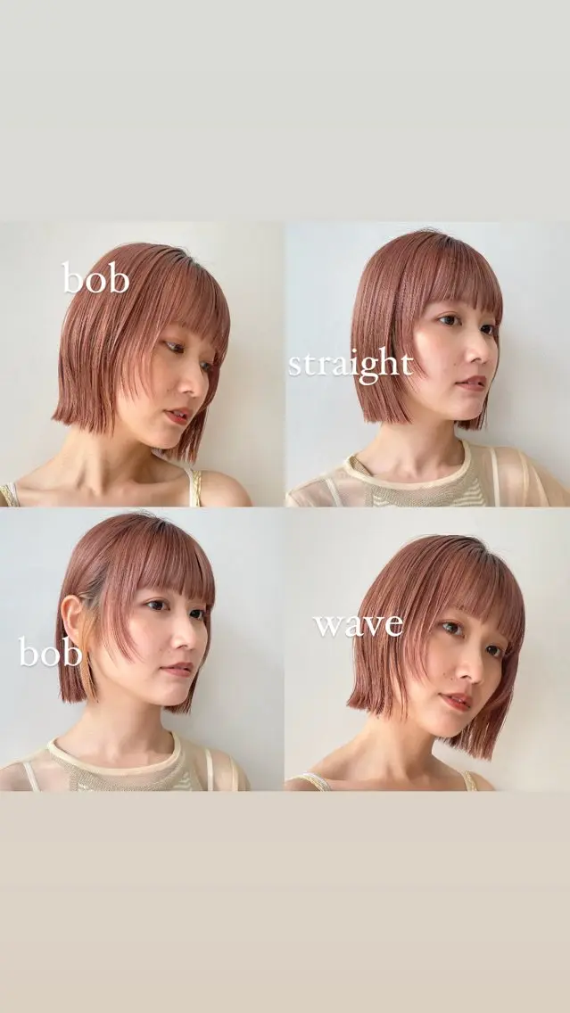 ショート カラー ボブ 顔まわり🥨レイヤー /透明感/水口舞奈のヘアスタイル