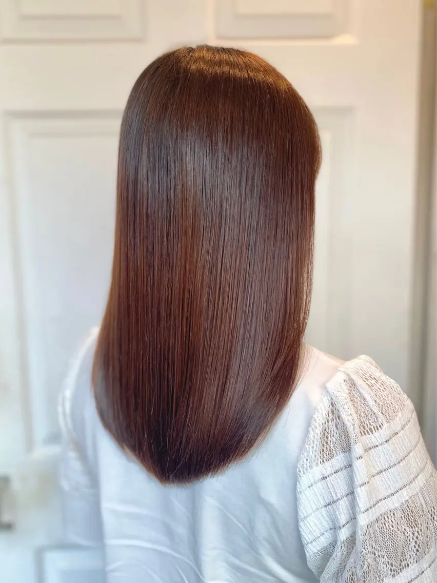 セミロング 縮毛矯正 千 田のヘアスタイル