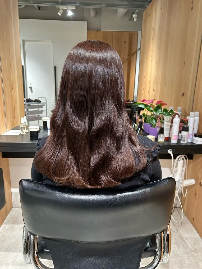 セミロング カラー ベージュカラー ショコラベージュ カット ヘアカラー トリートメント ヘッドスパ スキバサミを使わない カット🌼唯🌼のヘアスタイル