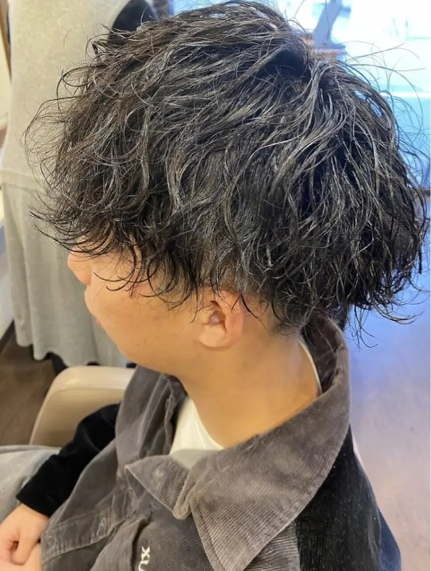 ミディアム パーマ メンズ カット パーマ 後藤 直樹のヘアスタイル