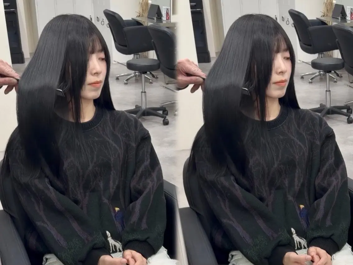 セミロング カット 縮毛矯正 トリートメント 🫧とぅるん艶髪🫧 透明感カラー×猿渡のヘアスタイル