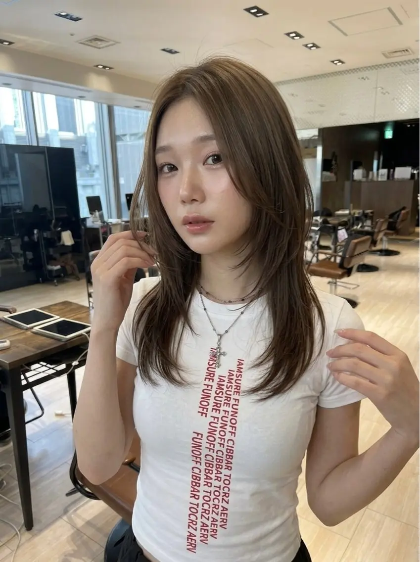 ロング カラー カット ヘアカラー トリートメント SHION/銀座 まとまるカット🩵のヘアスタイル