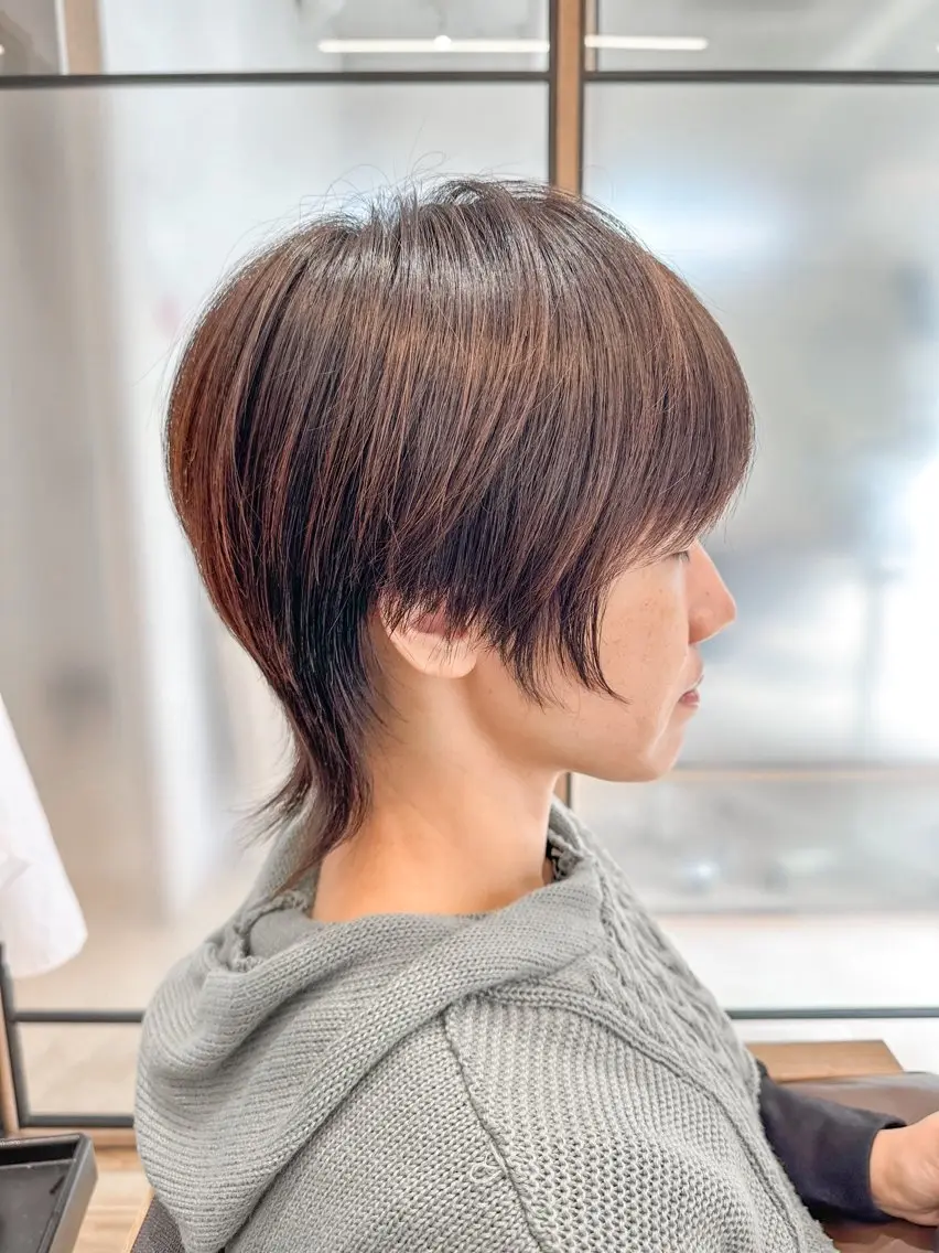 【ファイバープレックスケラチン保護剤使用】白髪ぼかしオシャレカラー+デザインカット+TOKIOトリートメントの写真