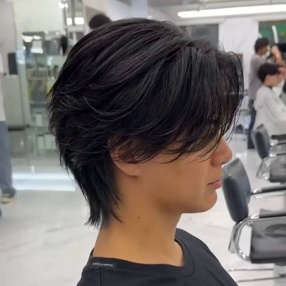 ミディアム パーマ メンズ センターパート ♥️モテ髪美容師♠️ REIのヘアスタイル