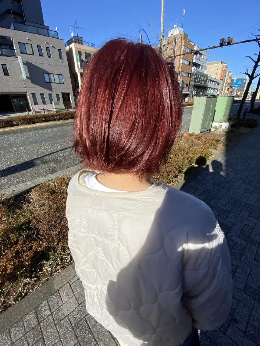 カラー ミディアム ブリーチなしWカラー ピンク系特化美容師のヘアスタイル