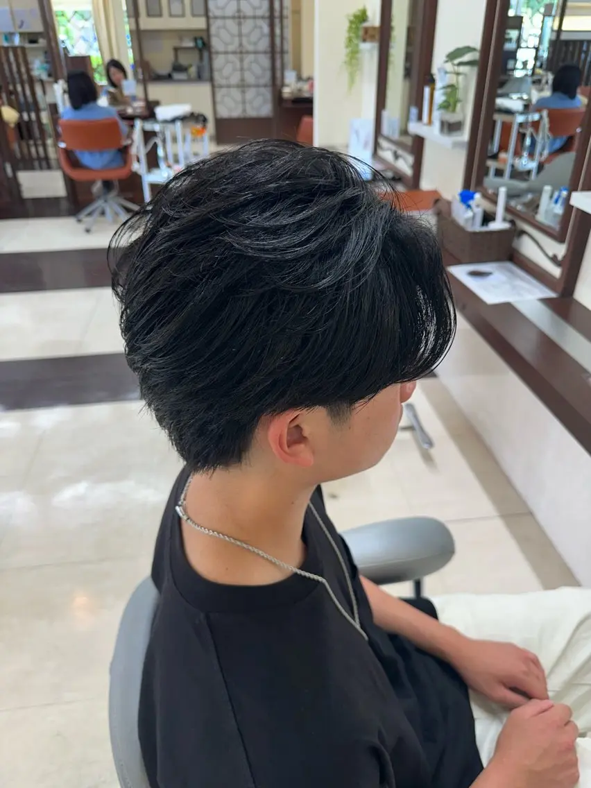 ショート カラー パーマ メンズ センターパート カット ヘアセット 成田No.1 メンズヘア/清和武虎のヘアスタイル