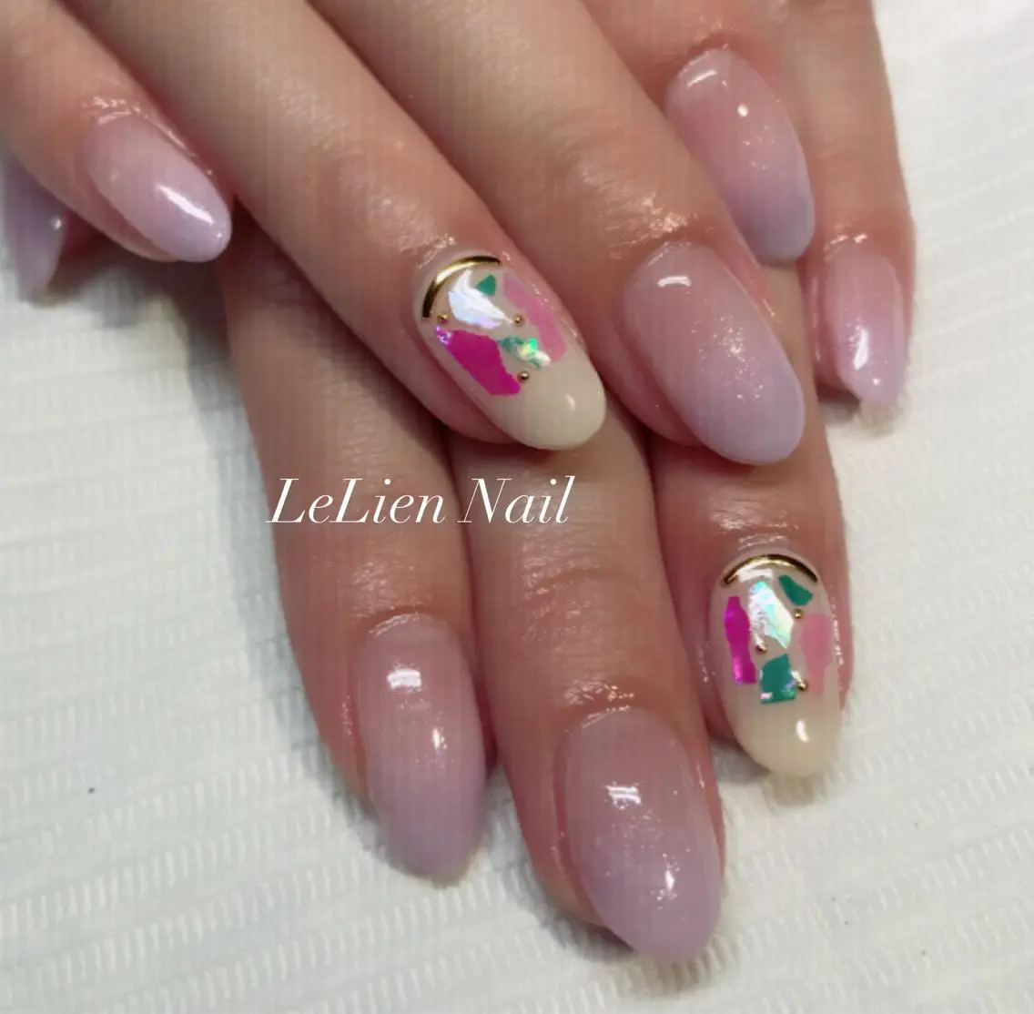 ネイル グラデーション パープル モチの良さ◉ フィルインネイル♡のネイルデザイン