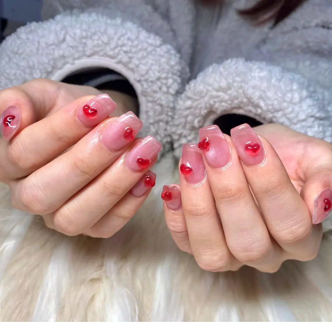 ネイル ボルドー 長さ出し フレンチネイル ジェルネイル グラデーション ハンドネイル Nail&eye Belire 新宿のネイルデザイン