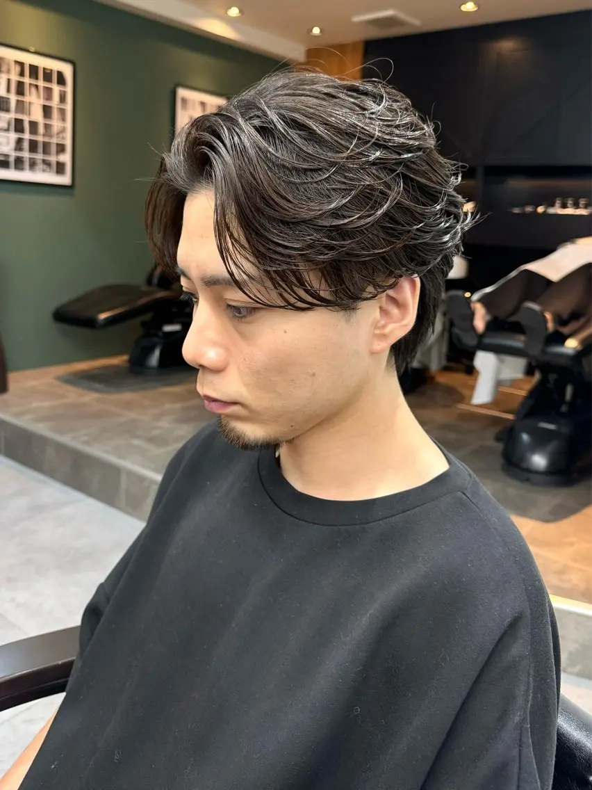パーマ メンズ メンズパーマ ニュアンスパーマ カット パーマ トリートメント シャドウパーマ/ 波巻パーマYu-Kiのヘアスタイル