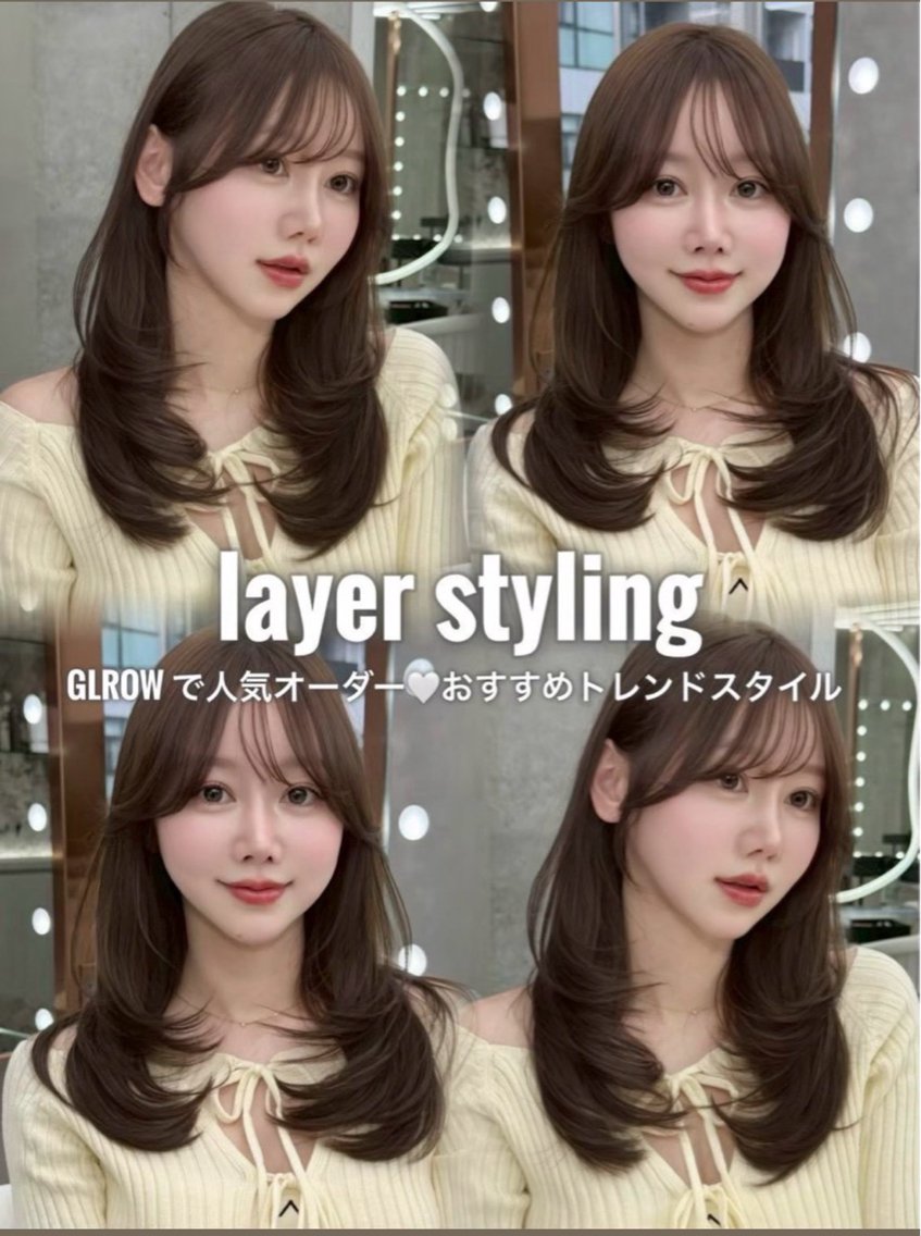 ミディアム レイヤーカット 小顔カット カット ヘアカラー 浦和縮毛矯正/ 艶カラー/minaのヘアスタイル