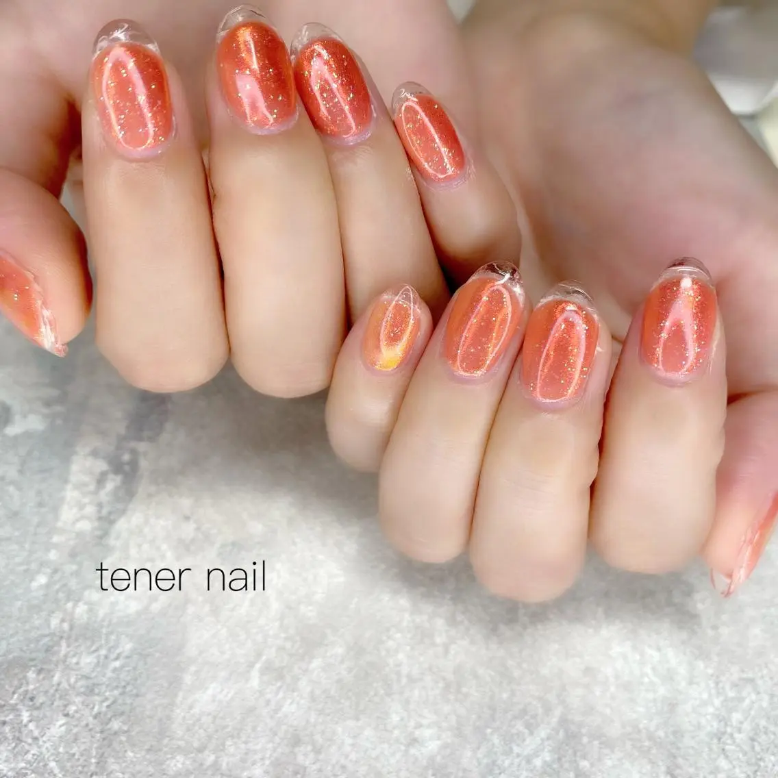 ネイル オーロラネイル クリアネイル フレンチネイル テネルネイル tener nailのネイルデザイン