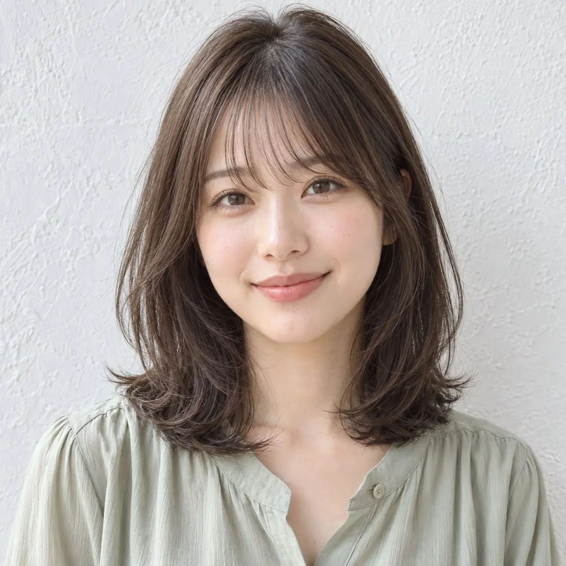 ミディアム カラー ミディアムレイヤー 伸ばしかけ レイヤーカット カット ヘアカラー トリートメント 銀座/モテ🤍垢抜け レイヤー/あさみのヘアスタイル