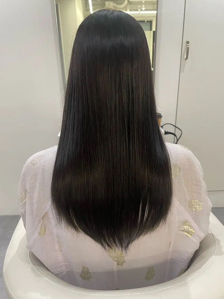 ロング パーマ 髪質改善 ストレートパーマ カラーモデル募集/ 森本明花のヘアスタイル