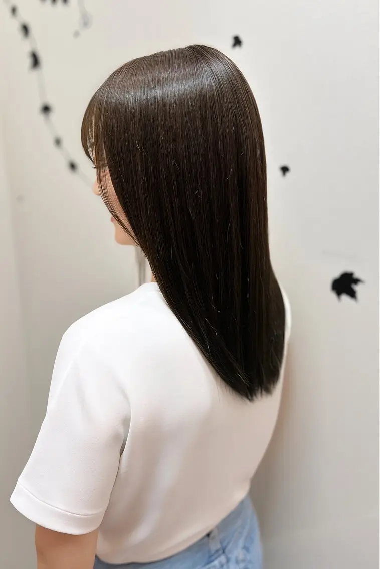 セミロング カット 縮毛矯正 溝口 右京のヘアスタイル