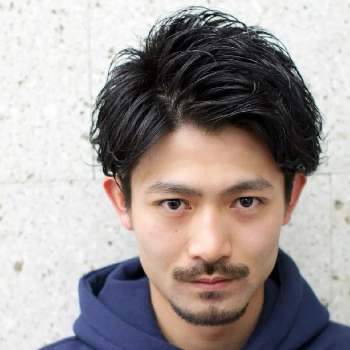 ショート パーマ メンズ ビジネス かきあげバング レイヤーカット ショートヘア カット パーマ ヘアセット 柏メンズ特化 THE3rdHAIRのヘアスタイル