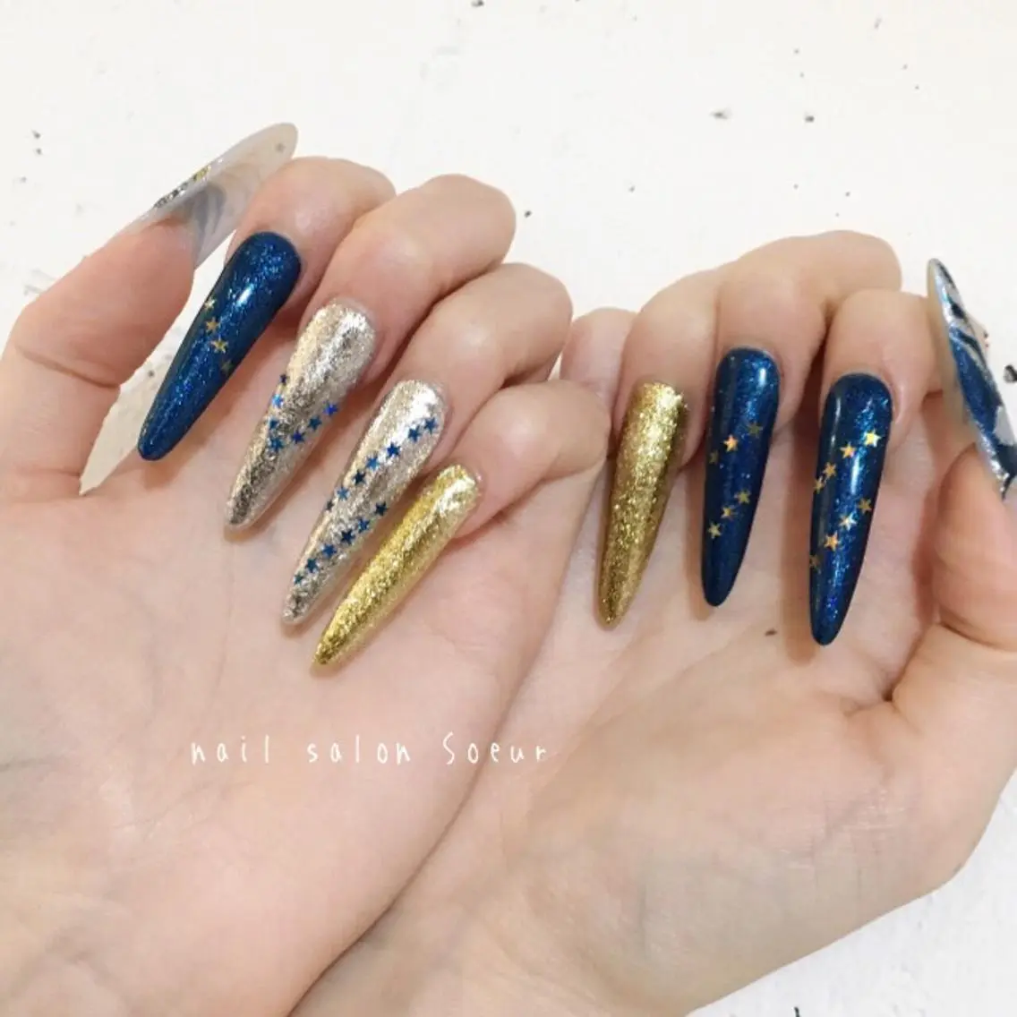 ネイル 長さ出し ロングネイル 持ち込み スカルプネイル ハンドネイル nail salon Soeurのネイルデザイン