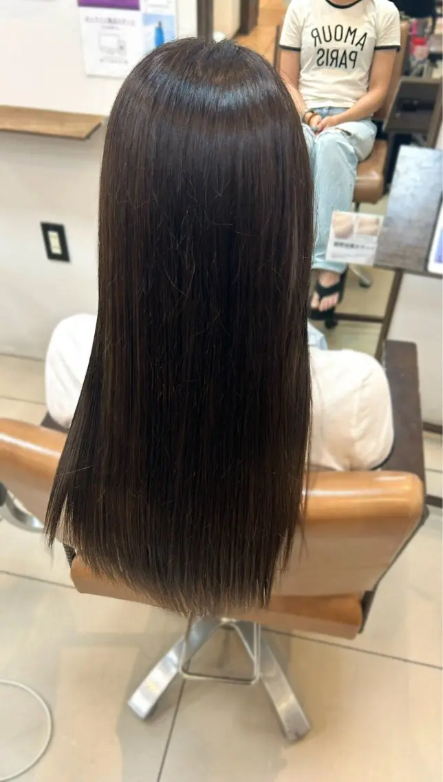 【透明感、ケアカラー🎀】艶々髪質改善エドルカラー➕うる艶トリートメント💕の写真